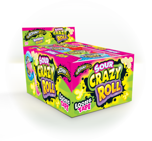 Crazy Sour Roll Bubble Gum